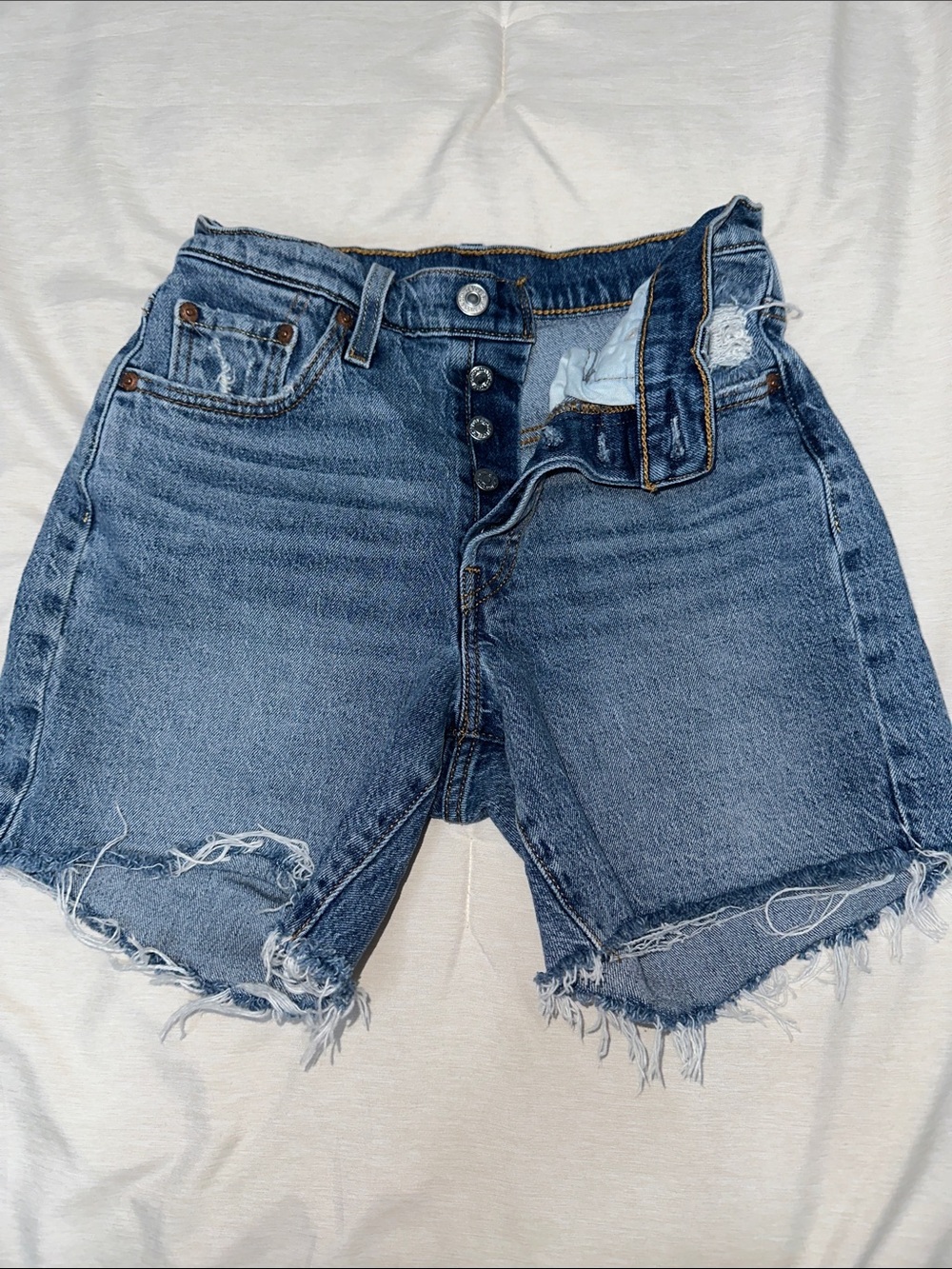 Levi’s - 501 Women’s Blue Distressed Denim Shorts